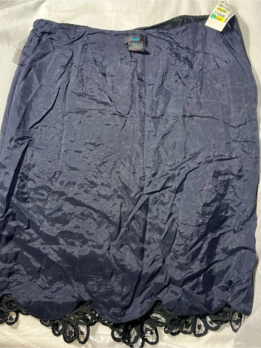 NWT! DSTUDIO Wo Sz 10 Black Crochet Silk & Beaded Skirt